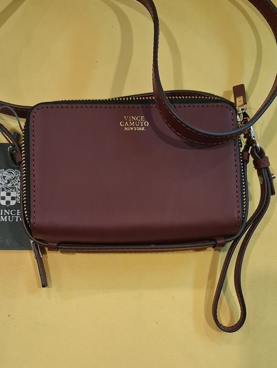 Vince Camuto Handbags - NWT Vince Camuto Wine Leather Zip Crossbody